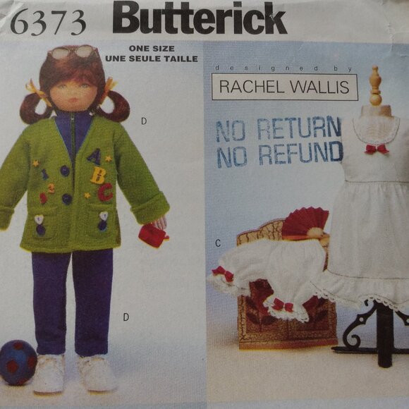 Vintage 23" Doll Clothes Sewing Pattern Prairie Pioneer Dress Modern Outfit 6373 - Picture 2 of 8